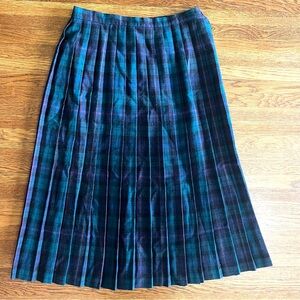 Vintage wool plaid pleated skirt 10 Alfred Dunner preppy classic